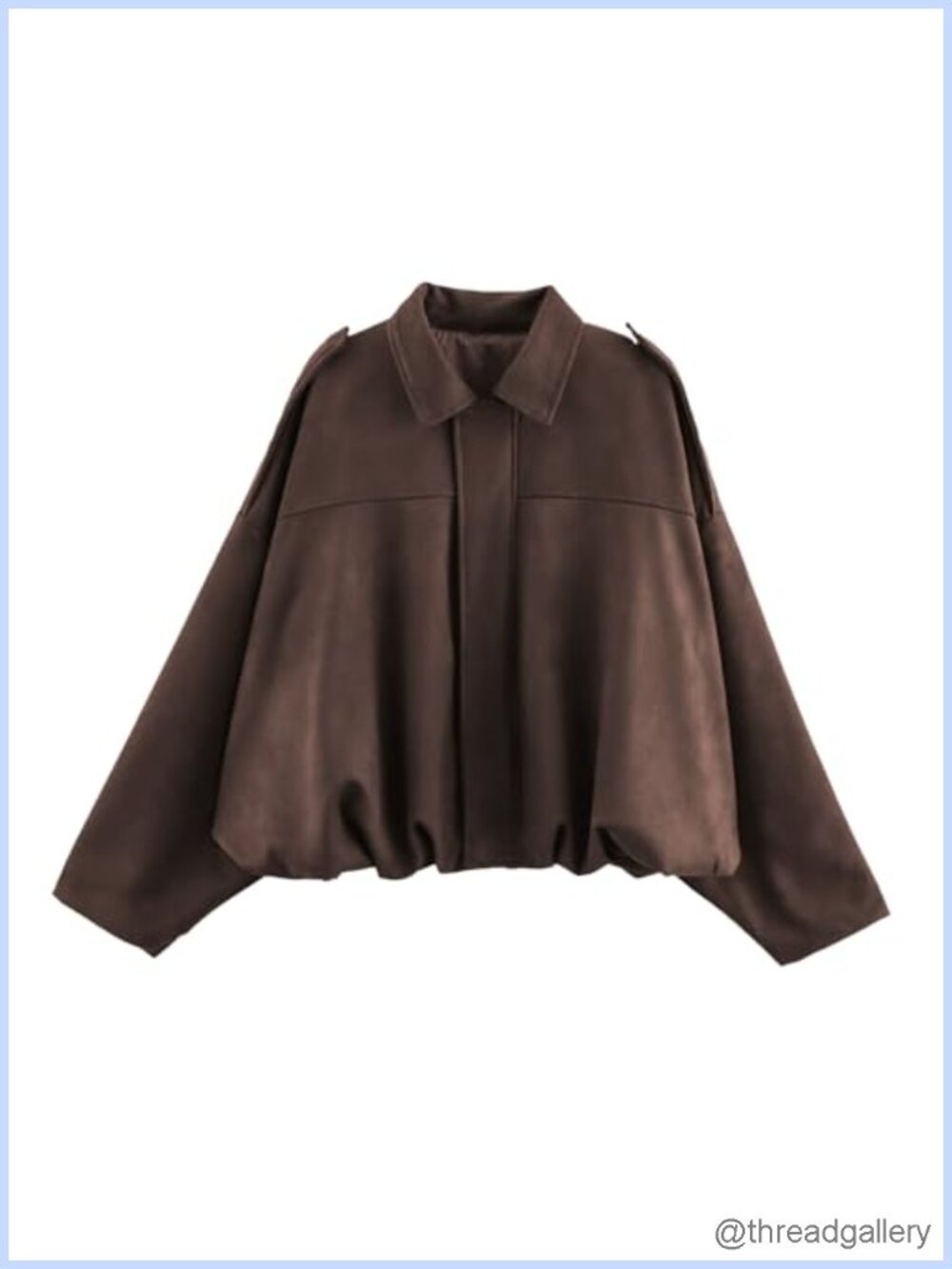 Faux Suede Bomber Jacket Cropped Zip Up Casual Streetwear Women